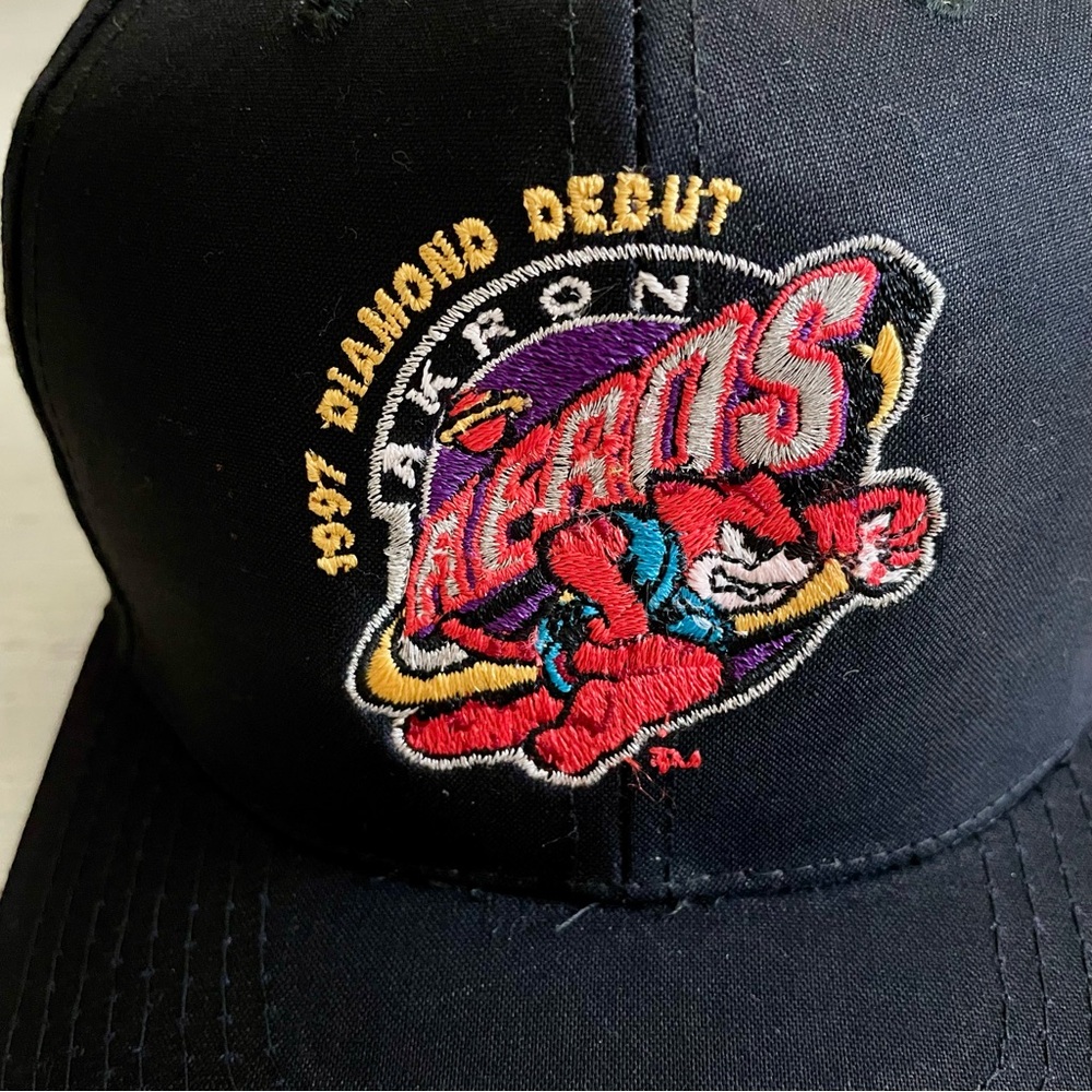 1997 Diamond Debut for Akron Aeros (OH) Baseball Cap Black with Embroidered Logo